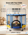 VEVOR 60" Trampoline for Kids, 5 FT Toddler Mini Trampoline, 132 lbs Indoor Outdoor Play Toys with Enclosure Net and Adjustable Gymnastics Bar, Christmas Toys Birthday Gifts for Girls Boys
