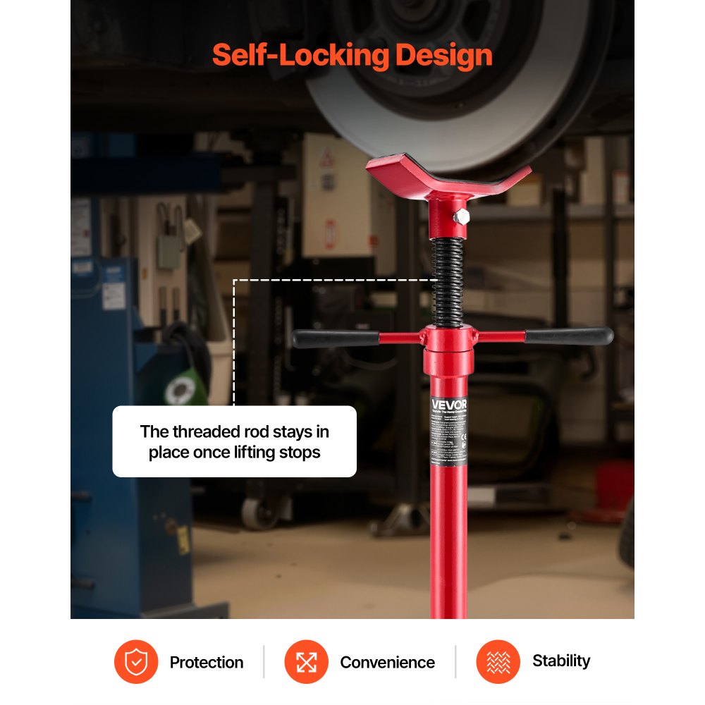 VEVOR Underhoist Support Stand, 1/2 Ton (1102 lbs) Capacity Under Hoist Jack Stand, Lifting from 54.02" to 83.86", Bearing Mounted Spin Handle, Self-Locking Threaded Screw, Support Vehicle Components