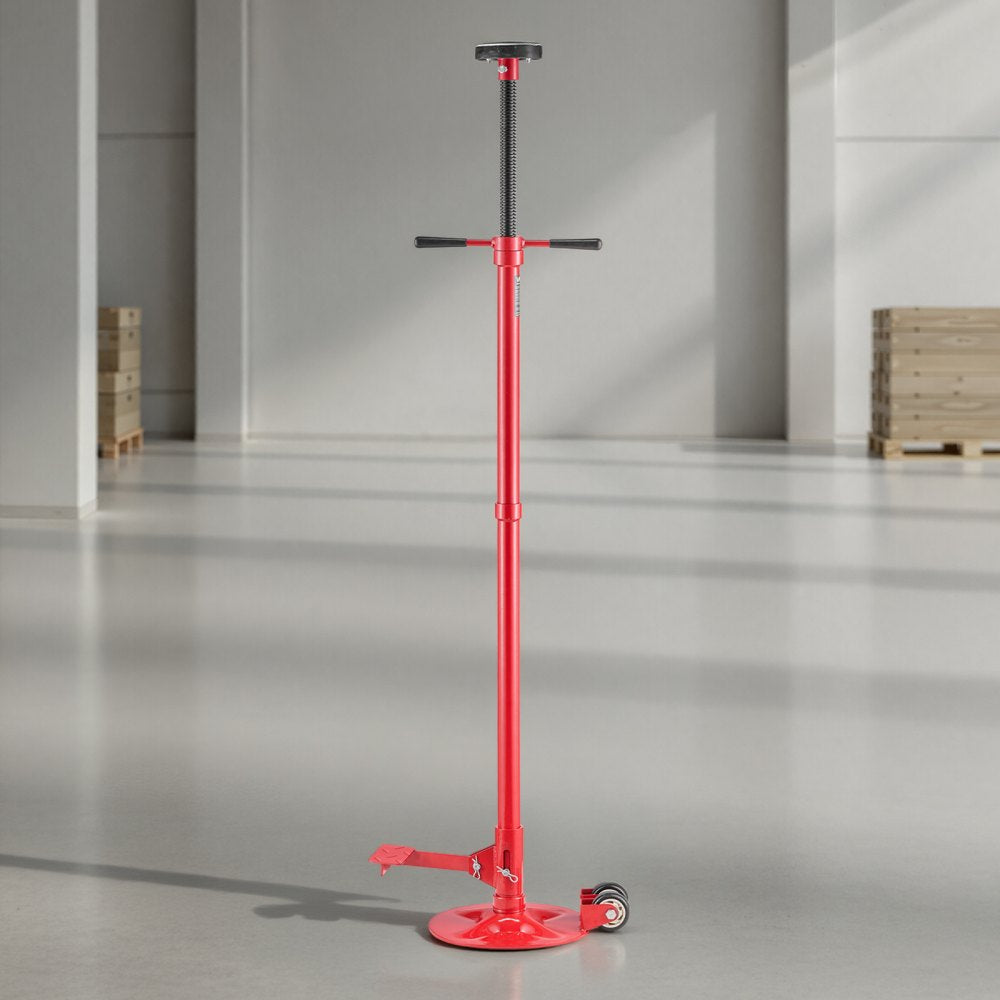 VEVOR Underhoist Support Stand, 3/4 Ton (1653 lbs) Capacity Under Hoist Jack Stand with Two Wheels, Lifting from 51.97" to 80", Bearing Mounted Spin Handle, Foot Pedal, Support Vehicle Components