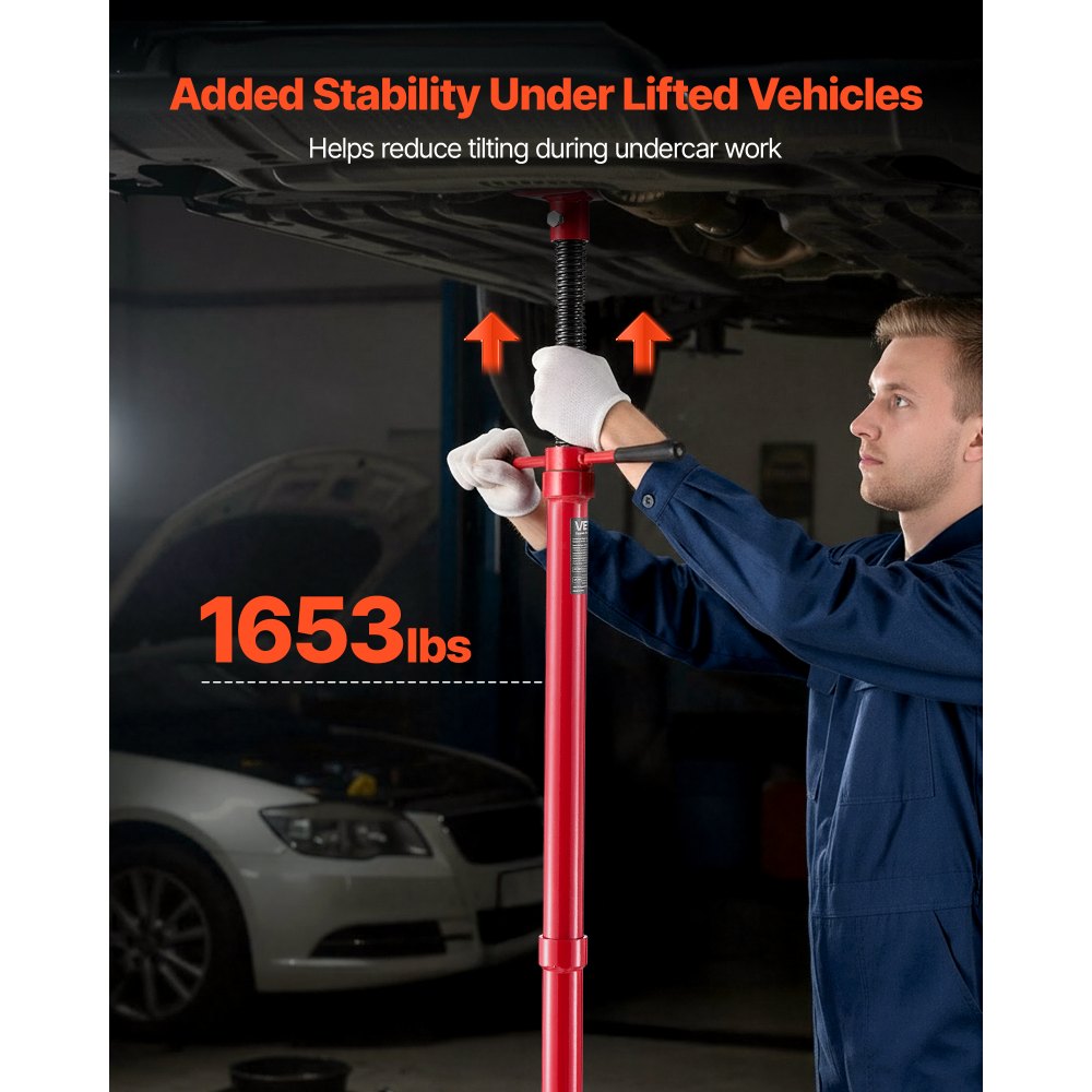 VEVOR Underhoist Support Stand, 3/4 Ton (1653 lbs) Capacity Under Hoist Jack Stand, Lifting from 54.02" to 83.86", Bearing Mounted Spin Handle, Self-Locking Threaded Screw, Support Vehicle Components