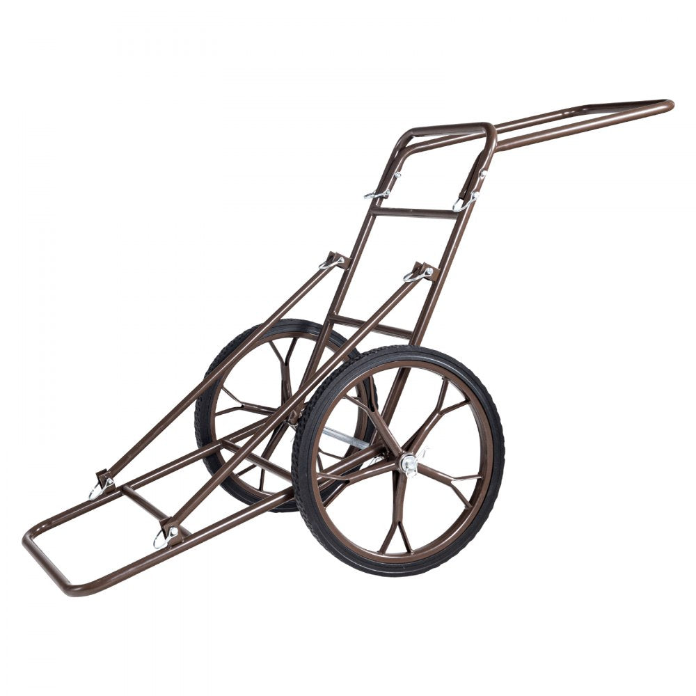 VEVOR Deer Cart, 500 LBS Capacity Folding Game Cart, Deer Cart Game Hauler with 17" Big Rubber Wheel & Ergonomic Handle, Heavy-Duty Game Cart Accessories, Utility Gear Dolly for Hunting Fishing Hiking