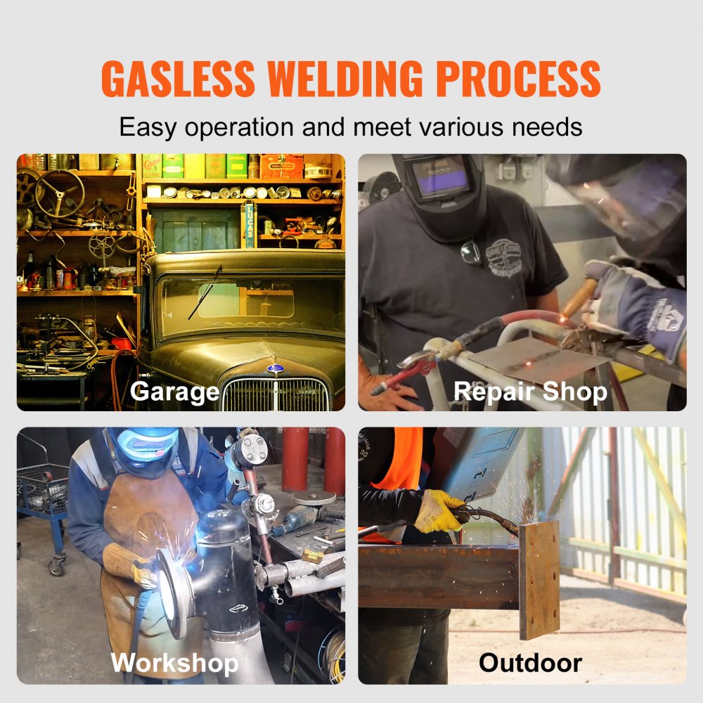 VEVOR Flux Core Welding Wire, E71T-GS 0.035-inch 10LBS, Gasless Mild Steel MIG Welding Wire with Low Splatter for All Position Arc Welding and Outdoor Use