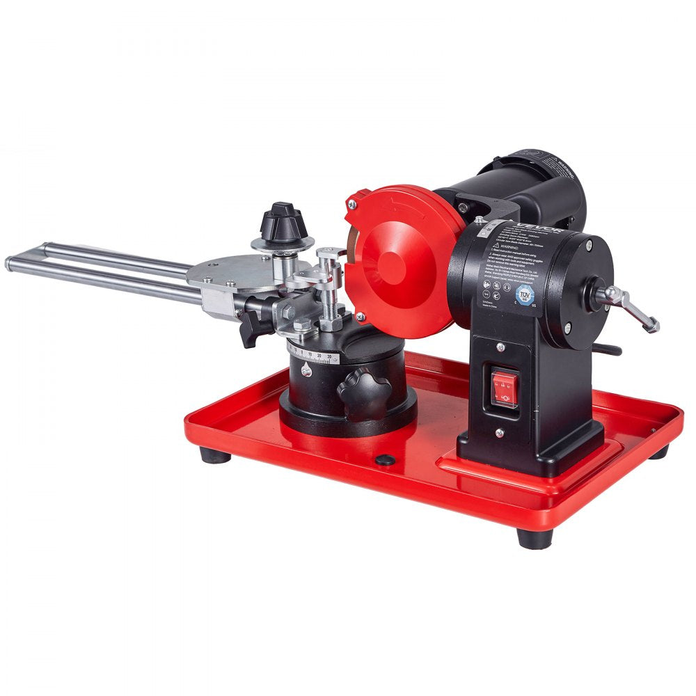 VEVOR Circular Saw Blade Sharpener, 370W 3590RPM Rotary Angle Mill Grinder Sharpening Machine with 5" Grinding Wheel & 6 Saw Centerings - Fits Φ3.2" to Φ27.5" Circular Saw Blades