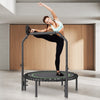 VEVOR Foldable Mini Trampoline, 40 Inch Fitness Rebounder, Max Load 330lbs Exercise Trampoline, Stable & Quiet Trampoline with 4 Level Height Adjustable Foam Handle, for Adults Indoor/Garden Workout
