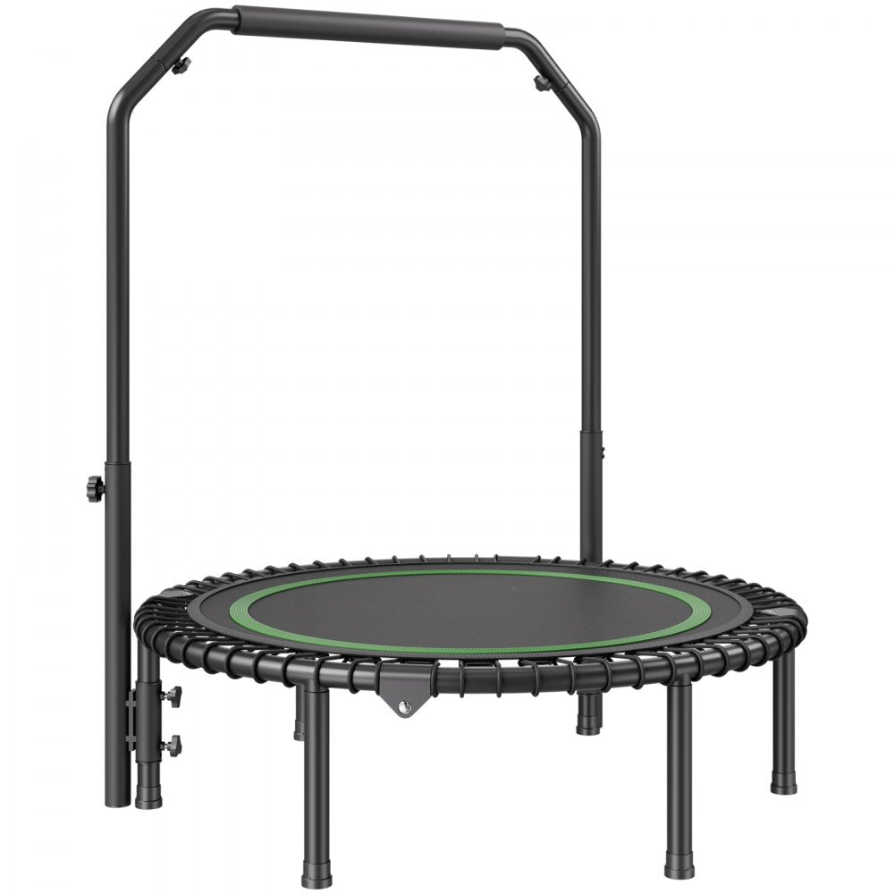 VEVOR Foldable Mini Trampoline, 40 Inch Fitness Rebounder, Max Load 330lbs Exercise Trampoline, Stable & Quiet Trampoline with 4 Level Height Adjustable Foam Handle, for Adults Indoor/Garden Workout