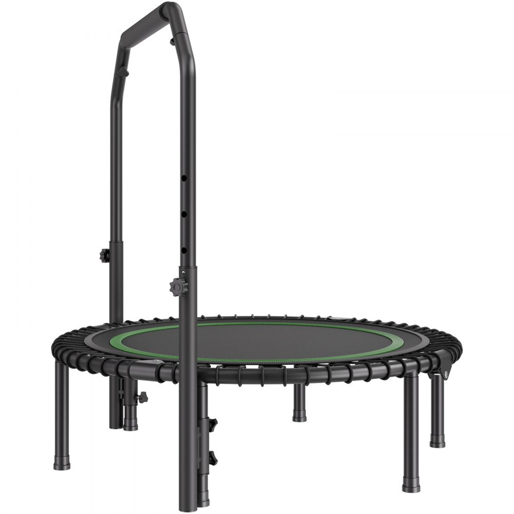 VEVOR Foldable Mini Trampoline, 40 Inch Fitness Rebounder, Max Load 330lbs Exercise Trampoline, Stable & Quiet Trampoline with 4 Level Height Adjustable Foam Handle, for Adults Indoor/Garden Workout