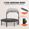 VEVOR Foldable Mini Trampoline, 52 Inch Fitness Rebounder, Max Load 450lbs Exercise Trampoline, Stable & Quiet Trampoline with 4 Level Height Adjustable Foam Handle, for Adults Indoor/Garden Workout