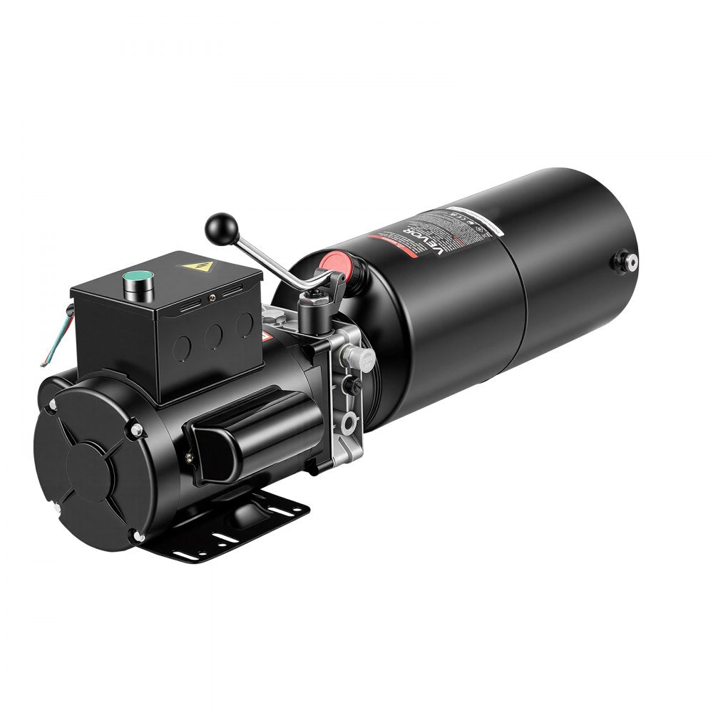 VEVOR 110V 10 Quart Hydraulic Power Unit, 2.2KW Automotive Hydraulic Pump for Dump Trailers, Auto Shop Car Lift Power Unit for Two and Four-Post Auto Hoists (Vertical Installation)