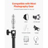 VEVOR Air Cushioned Aluminum Light Stand, Max Height 12.8 ft/390 cm, Adjustable Photography Stand with Boom Arm, Sandbag, Max Load 5kg, 1/4 in Screw for Softbox, Studio Flash, Umbrella, Ring Light