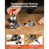 VEVOR Wood Router, 1 HP 710W, Variable Speed Palm Router Tool with Soft Start, Compact Wood Edge Trimmer with Fixed Base & 1/4-Inch Collet, Dust Hood, for Woodworking, Trimming, DIY Projects, Corded