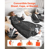 VEVOR Wearable Electric Heated Throw Blanket with Foot Pocket & Sleeves, Portable Robe Snuggie Blankets for Women, 10 Heating Levels, 12H Auto Shut-Off, Machine Washable, 50 x 70 inch, Grey