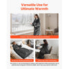 VEVOR Wearable Electric Heated Throw Blanket with Foot Pocket & Sleeves, Portable Robe Snuggie Blankets for Women, 10 Heating Levels, 12H Auto Shut-Off, Machine Washable, 50 x 70 inch, Grey