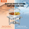 VEVOR Chafing Dish Buffet Set, 4 Qt 2 Pack, Stainless Steel Chafer with 2 Full Size Pans, Round Catering Warmer Server with Vented Glass Lid Water Pan Stand Fuel Holder Hook Spoon, at Least 4 People E