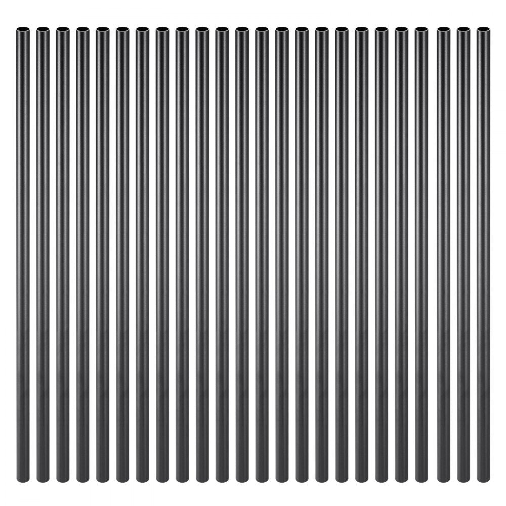 VEVOR Staircase Balusters 101 Pack, 26 In Aluminum Stair Balusters, 3/4 Inch Water-Proof Round Metal Spindle Railing, Hollow Deck Railing with Rail Caps & Screws for Stairs, Porch, Patio, Matte Black