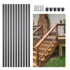 VEVOR Staircase Balusters 101 Pack, 26 In Aluminum Stair Balusters, 3/4 Inch Water-Proof Round Metal Spindle Railing, Hollow Deck Railing with Rail Caps & Screws for Stairs, Porch, Patio, Matte Black