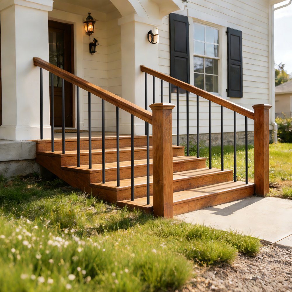 VEVOR 125 Pack Deck Balusters, 26 in Aluminum Railing Spindles, 3/4 in Diameter Hollow Round Metal Decking Stair Balusters with Connectors, Screws, for Deck, Porch & Staircase Railing Fence, Black