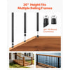 VEVOR 125 Pack Deck Balusters, 36 in Aluminum Railing Spindles, 3/4 in Diameter Hollow Round Metal Decking Stair Balusters with Connectors, Screws, for Deck, Porch & Staircase Railing Fence, Black