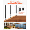 VEVOR 125 Pack Deck Balusters, 32 in Aluminum Railing Spindles, 3/4 in Diameter Hollow Round Metal Decking Stair Balusters with Connectors, Screws, for Deck, Porch & Staircase Railing Fence, Black