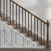 VEVOR Staircase Balusters 51 Pack, 36 In Aluminum Stair Balusters, 3/4 In Water-Proof Round Metal Spindle Railing, Hollow Deck Railing with Rail Caps & Screws for Stairs, Porch, Patio, Fence, Black