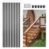 VEVOR Staircase Balusters 51 Pack, 36 In Aluminum Stair Balusters, 3/4 In Water-Proof Round Metal Spindle Railing, Hollow Deck Railing with Rail Caps & Screws for Stairs, Porch, Patio, Fence, Black