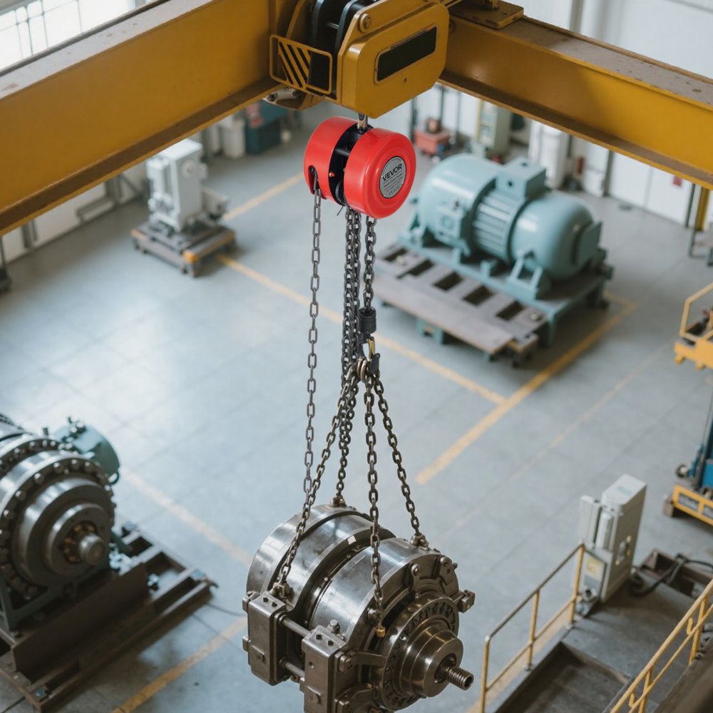VEVOR Hand Chain Hoist, 1 Ton 2200 lbs Capacity, Manual Chain Block with Upgrade G70 Galvanized Chain, 10 ft Lifting Height, Heavy Duty Pulley Hoist for Garage Warehouse Automotive Machinery, Red
