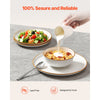 VEVOR Dinnerware Set, Service for 6 (18 PCS), Round Plates and Bowls Sets, Scratch Resistant Ceramic Dinner Ware, Dishwasher and Microwave Suitable Kitchen Dish, for Dessert Salad Soup Pasta, White