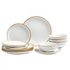 VEVOR Dinnerware Set, Service for 4 (12 PCS), Round Plates and Bowls Sets, Scratch Resistant Ceramic Dinner Ware, Dishwasher and Microwave Suitable Kitchen Dish, for Dessert Salad Soup Pasta, White