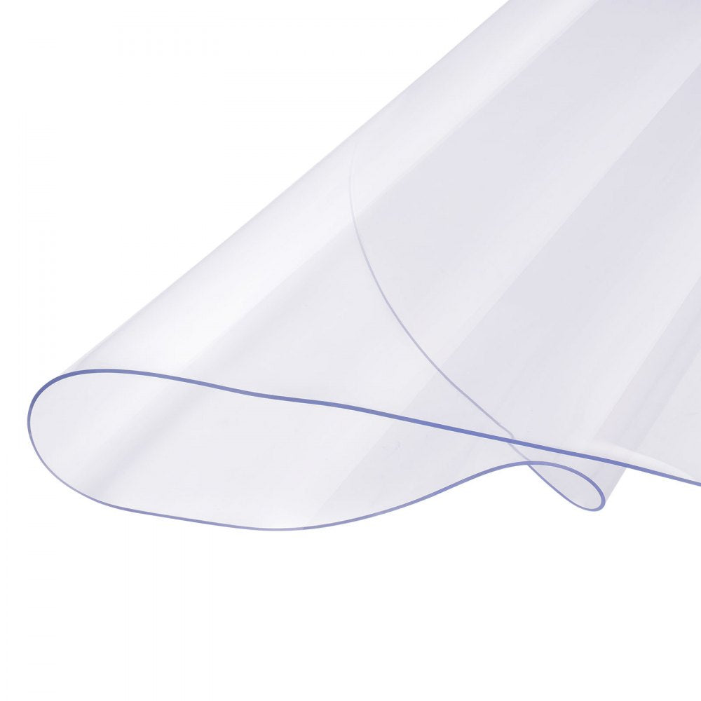 VEVOR Plastic Table Cover, 42 x 42 Inch 2.0 mm Thick Clear Table Protector, Round PVC Desk Mat, Waterproof & Easy Cleaning Desk Pad Tablecloth, for Office Dresser Dining Room Table Night Stand