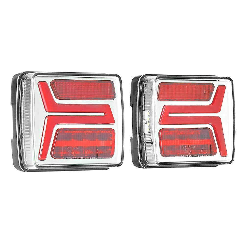 VEVOR Trailer Lights, 2PCS 12V Square Magnetic LED Trailer Tail Lights Kit with Stop Brake Turn Tail License Lamp, Waterproof Tow Lighting Kit with Wiring Harness for Boat Truck Camper RV Snowmobile
