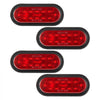 VEVOR Trailer Lights, 4PCS 12V Oval LED Trailer Tail Lights Kit with Stop Brake Turn Tail Lamp, Waterproof Tow Lighting Kit for Boat Truck Camper RV Snowmobile Bus Caravan, 2 Mounting Options, Red