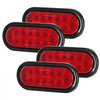 VEVOR Trailer Lights, 4PCS 12V Oval LED Trailer Tail Lights Kit with Stop Brake Turn Tail Lamp, Waterproof Tow Lighting Kit for Boat Truck Camper RV Snowmobile Bus Caravan, 2 Mounting Options, Red