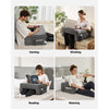 VEVOR Reading Pillow, Lap Desk Pillow with Washable Cloth, Large Bed Pillow with 2 Pockets and Cup Holder, Memory Foam Bed Rest for Reading, Gaming, Resting, Working, Grey