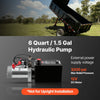 VEVOR 6 Quart Hydraulic Pump, Double Acting Hydraulic Trailer Pump, 3200PSI Max Relief Pressure, 0.91GPM Flow Rate, DC12V 1.6KW Power Unit for Dump Trailer Car Lifting (Horizontal Installation)