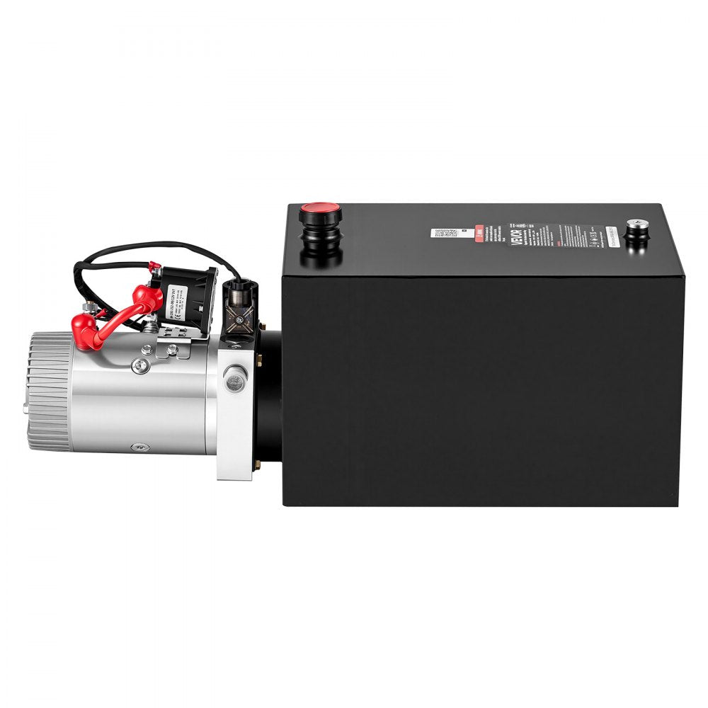 VEVOR 20 Quart Hydraulic Pump, Single Acting Hydraulic Power Unit, 3200 PSI Max Relief Pressure, 0.91 GPM Flow Rate, DC12V 1.6KW Power Unit for Dump Trailer Car Lifting (Horizontal Installation)