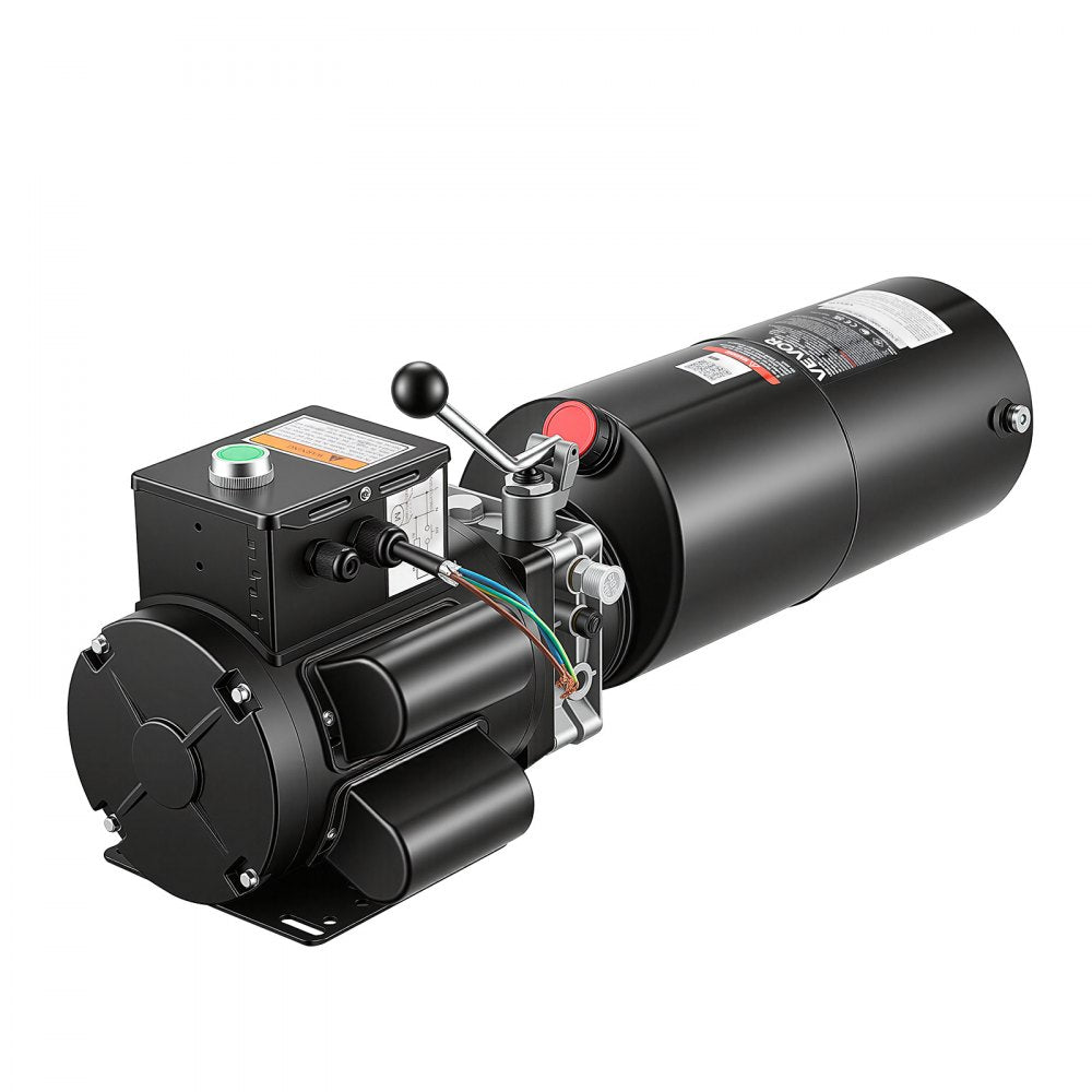 VEVOR 10 Quart Hydraulic Pump, 2.2KW Hydraulic Motor Dump Trailer Pump Single Acting, 3200 PSI Max Relief Pressure, 1.7 GPM Flow Rate, AC220-240V Hydraulic Power Unit Car Lift (Vertical Installation)