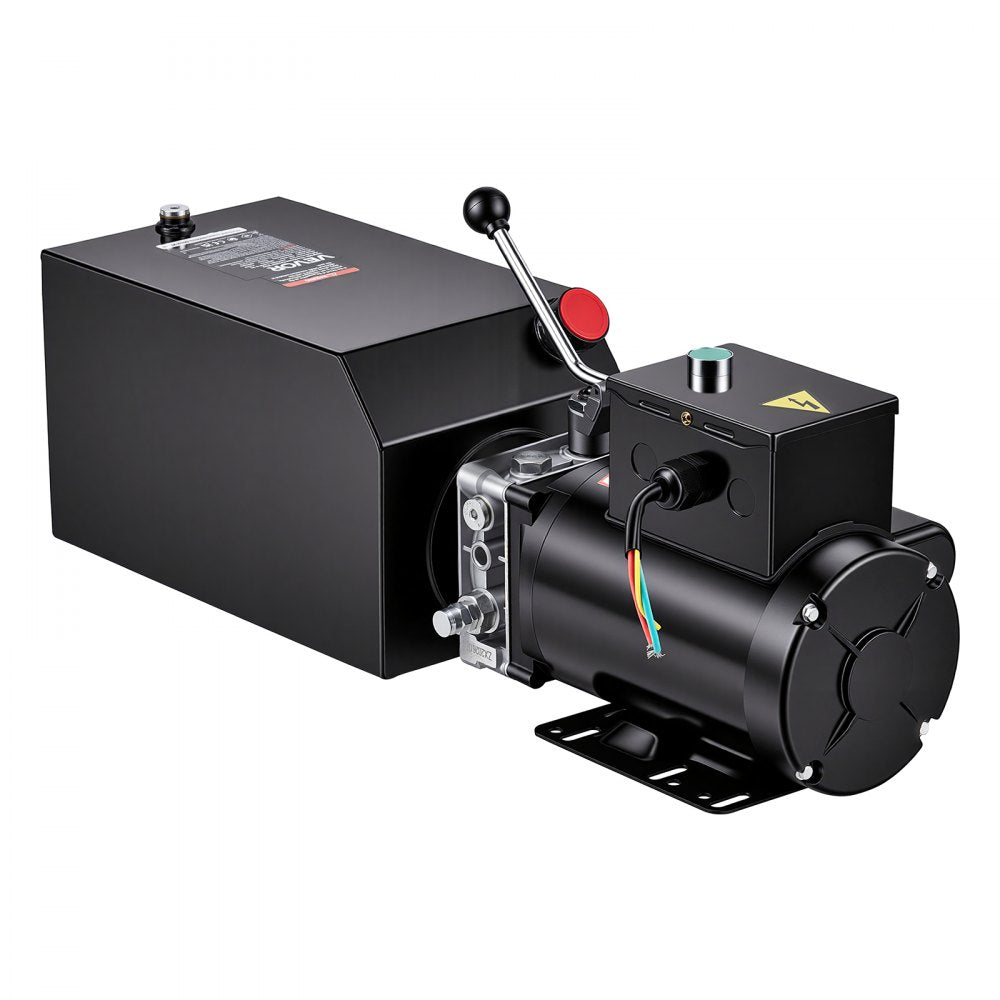 VEVOR 15 Quart Hydraulic Pump, 2.2KW Hydraulic Dump Trailer Pump Single Acting, 3200 PSI Max Relief Pressure, 1.7 GPM Flow Rate, AC220-240V Hydraulic Power Unit Car Lift (Vertical Installation)