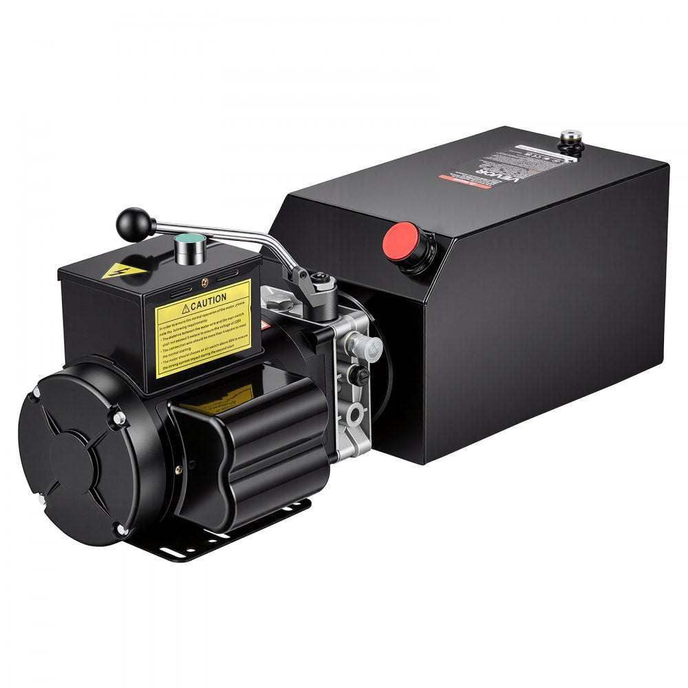 VEVOR 15 Quart Hydraulic Pump, 2.2KW Hydraulic Dump Trailer Pump Single Acting, 3200 PSI Max Relief Pressure, 1.7 GPM Flow Rate, AC220-240V Hydraulic Power Unit Car Lift (Vertical Installation)
