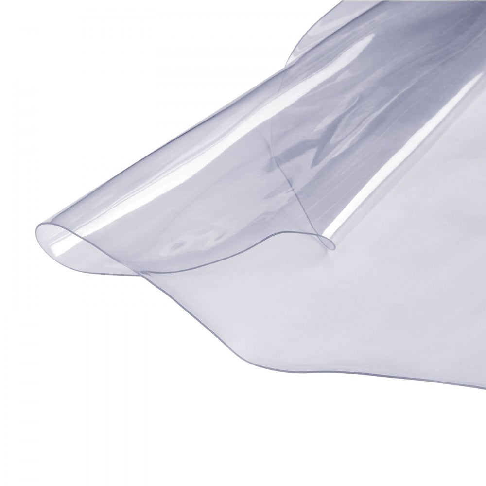 VEVOR Clear Table Cover Protector, 48 inch/1230 mm Round Table Cover, 1.5 mm Thick PVC Plastic Tablecloth, Waterproof Desktop Protector for Writing Desk, Coffee Table, Dining Room Table