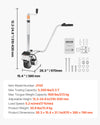 VEVOR Electric Trailer Dolly dimensions and included hardware graphic