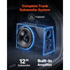 VEVOR Subwoofer Bass Package, 12 in, 245W RMS, Complete Car Audio Subwoofer and Amp Package, with Loaded Enclosure, Built-in Amplifier, and Wiring Kit, Slim Trapezoid , Compact for Car Audio Systems