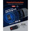 VEVOR Subwoofer Bass Package, 12 in, 245W RMS, Complete Car Audio Subwoofer and Amp Package, with Loaded Enclosure, Built-in Amplifier, and Wiring Kit, Slim Trapezoid , Compact for Car Audio Systems