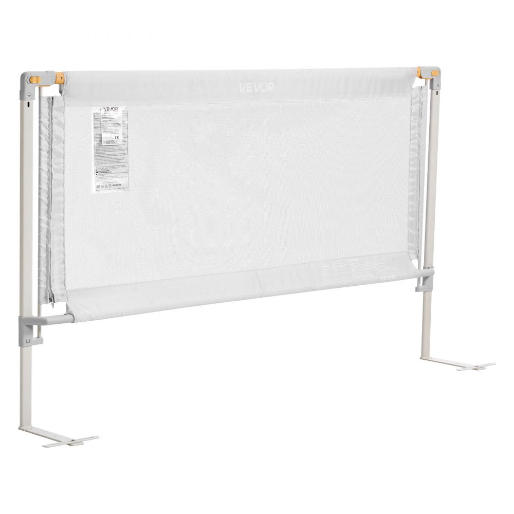 VEVOR 3 Piece Toddler Bed Rail, Kids Beds Guard Rail with Reinforced Iron Pipe and Oxford Cloth, Adjustable Height Bed Side Railing, Portable Guard Bumper Barrier for King Size, 3 Sides, Grey