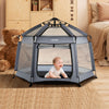 VEVOR Baby Playpen, Pop Up Toddler Playpen with Canopy, Indoor & Outdoor Portable Play Yard for Babies Toddlers with UPF 50+ Sunshades & Travel Bag for Home Park Beach, Foldable and Lightweight
