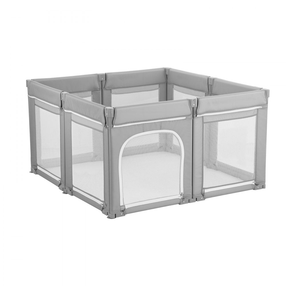 VEVOR Baby Playpen, 78.7″ x 70.1″ Extra Large Toddlers Playpen, Foldable Baby Fence Play Yard with Zippered Door & Soft Breathable Mesh, Indoor Outdoor Safety Activity Center - Great Gift for Toddlers
