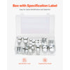 VEVOR 72 PCS JIC Hydraulic Fittings, Heavy Duty Master Industrial Hydraulic Cap and Plug, Hose Tube and Pipe Fitting Kit Cap and Plug Kit Precision Threading in 37° Dash Sizes 4 6 8 10 12 16