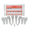 VEVOR 72 PCS JIC Hydraulic Fittings, Heavy Duty Master Industrial Hydraulic Cap and Plug, Hose Tube and Pipe Fitting Kit Cap and Plug Kit Precision Threading in 37° Dash Sizes 4 6 8 10 12 16