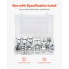 VEVOR 72 PCS ORFS Hydraulic Fittings, O Ring Face Seal Fitting Kit, Hydraulic Hose Tube and Pipe Fittings, Cap and Plug Set for Hydraulics, O Ring Assortment Kit Precision Thread, Sizes 4 6 8 10 12 16