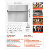 VEVOR 36" x 30" Stainless Steel Backsplash for Stove, Ultra Flat Splatter Guard with Storage Shelf & Hanging Rack, Wall Shield Range Hood Panel, Easy Clean, Pre-Drilled Holes for Easy Installation