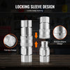 VEVOR 1/2" Flat Face Hydraulic Couplers, 1/2" NPT Skid Steer Hydraulic Quick Connect Couplers with 4 Dust Caps (ISO16028)