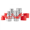 VEVOR 1/2" Flat Face Hydraulic Couplers, 1/2" NPT Skid Steer Hydraulic Quick Connect Couplers with 4 Dust Caps (ISO16028)